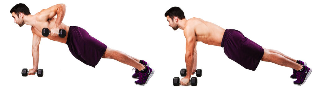 The best 6 back exercises with dumbbells: coordination and muscle mass 5 Dumbbell back exercises - Renegade dumbbell row