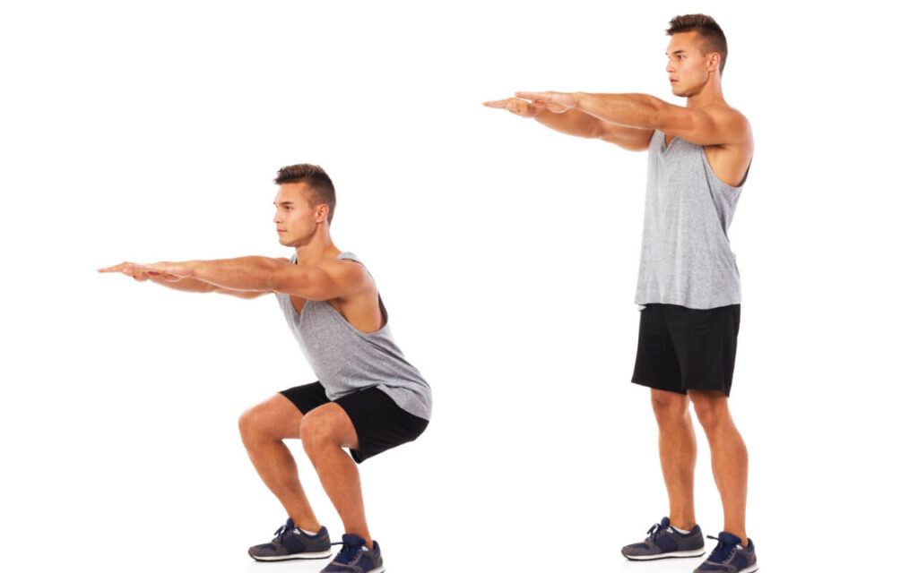 تمارين التحمل العضلي - تمرين السكوات بوزن الجسم Body weight squats