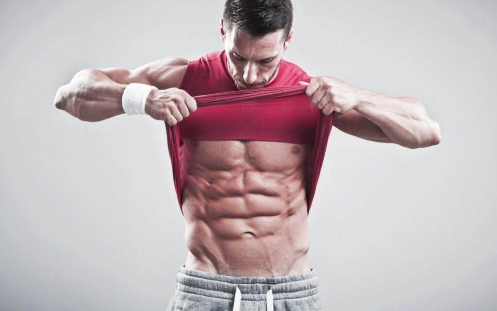 ابراز عضلات البطن - عضلات البطن عند الذكور 
