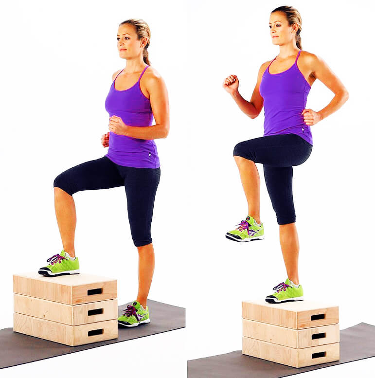 تضخيم عضلات الفخذ - تمرين Step-up