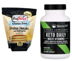 Protein Pancake And Baking Mix With free Keto Daily Green Tea Multi-Vitamins Supplement - أقوى مكملات حرق الدهون في الإمارات العربية المتحدة