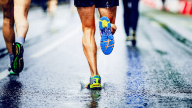 الجري تحت المطر