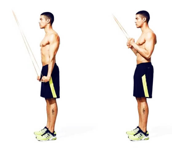 Arm exercises with resistance ropes, explode the biceps and triceps muscles with this wonderful program 2021 9 Resistance Rope Arm Exercises - Triceps Pushdown