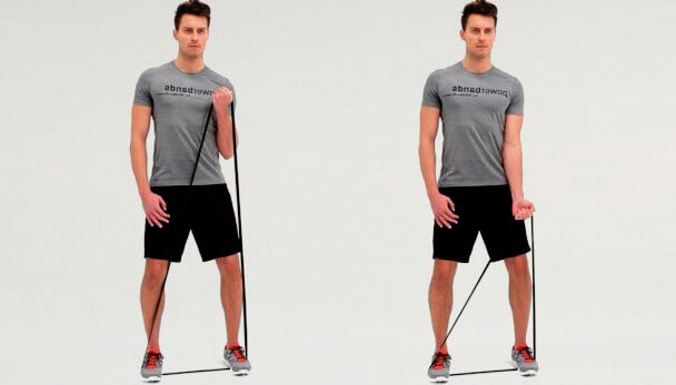 Arm exercises with resistance ropes, explode the biceps and triceps muscles with this wonderful program 2021 3 Arm biceps curl - One-arm biceps curl