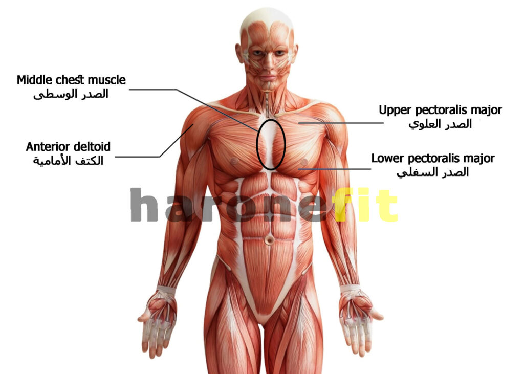 أقوى تمارين الصدر على جهاز الهوم جيم: التشريح العضلي للصدر haronefit