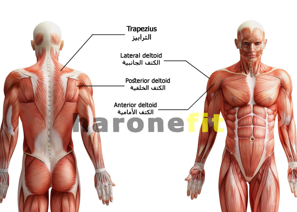 تشريح عضلات الكتف الدالية haronefit