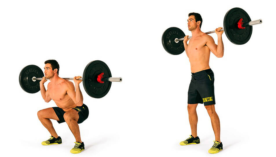 1. تمرين Squat من أهم التمارين لتضخيم عضلات الأرجل